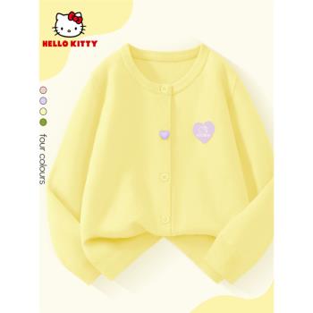 Hello Kitty兒童毛衣女孩2025新款甜美可愛針織衫女童彩虹上衣
