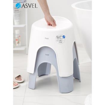 洗澡凳日本asvel衛生間塑膠小椅子家用防滑浴室兒童浴凳洗腳矮凳