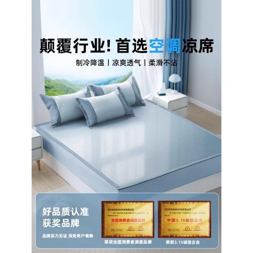 冰絲涼席a類母嬰級夏季席子冬夏兩用單人涼席學生宿舍床墊可折疊