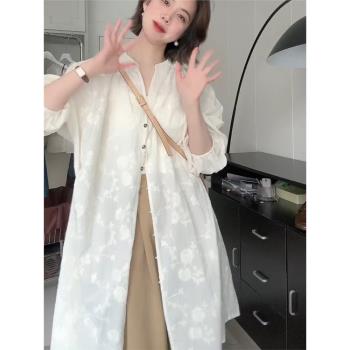 新中式國風防曬襯衫女2025年夏季新款高階感氣質寬松長袖上衣襯衣