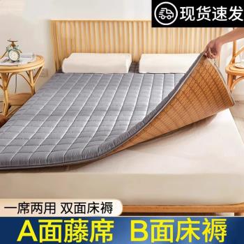 榻榻米夏季冰絲涼席床墊遮蓋物軟墊學生宿舍單人冬夏兩用薄款家用