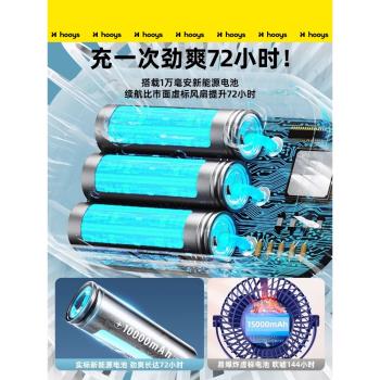 美國HOOYS小風扇辦公室桌上usb充電風扇小型宿舍學生家迷你便攜電扇大風力夾式臺式床上夾扇車載戶外超長續航