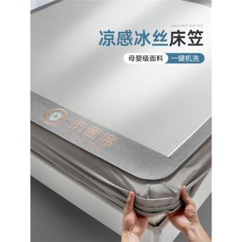 冰絲涼席床笠款三件套2025新款夏季床罩床墊保護套罩宿舍防滑床單