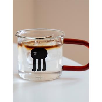 圓形家用防燙加厚玻璃卡通茶杯