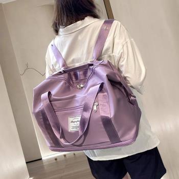 女士外出旅行包時尚大容量雙肩輕便行李包2025新款手提可套拉桿箱