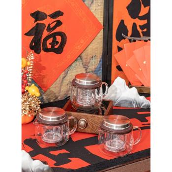恆福泡茶壺一鍵過濾耐高溫玻璃旋轉升降茶水分離神器飄逸壺