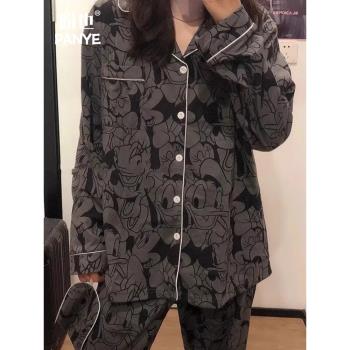 迪士尼睡衣女2025年新款春秋休閑寬松可愛甜美開衫長袖家居服套裝