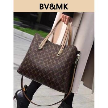 B V&MK輕奢品牌真皮托特包高級感單肩斜挎包小眾設計大容量包包女