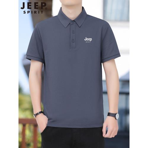 吉普JEEP短袖t恤男夏季新款POLO衫男士商務休閑半袖體恤上衣打底