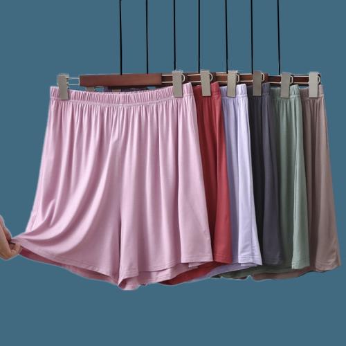 褲莫代爾短褲闊睡褲女百搭純色高腰大碼mm腿寬松休閑褲夏季胖薄款