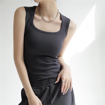 白色純棉小背心西裝內搭打底無袖吊帶女士春夏秋外穿辣妹大碼上衣