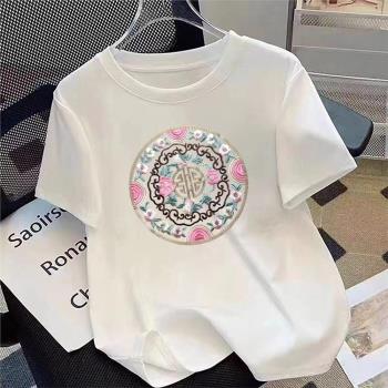中國風夏季短袖T恤女純棉衣服內搭打底衫大碼新中式上衣女春時尚