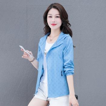 (免運)夏季時尚開衫連帽防曬衣女2025年新款戶外騎車遮陽防紫外線皮膚衣