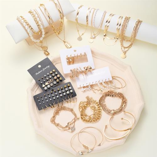跨境新款飾品 時尚氣質創意鋯石仿珍珠合金首飾套裝女士108件套