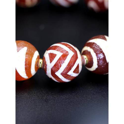 圣飾奇緣西藏天然瑪瑙至純紅肉達洛多寶天珠手串12*12mm男女款|手鍊