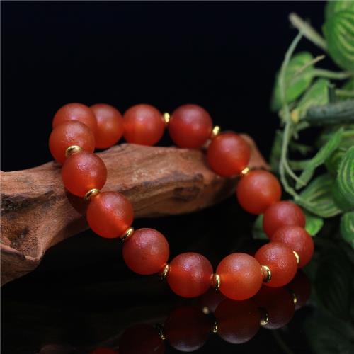 圣飾奇緣 清瑪 老料紅瑪瑙手串 包漿風化老瑪瑙