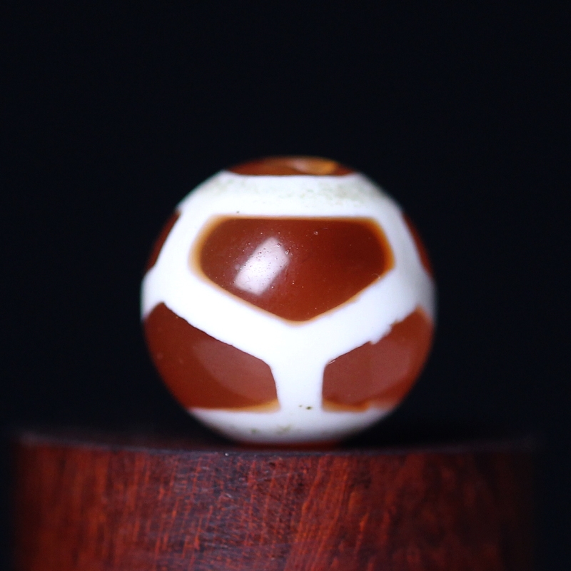 梵間星辰西藏天然瑪瑙金剛三眼天珠12mm小配飾頂珠手項鏈隔腰珠|項墜