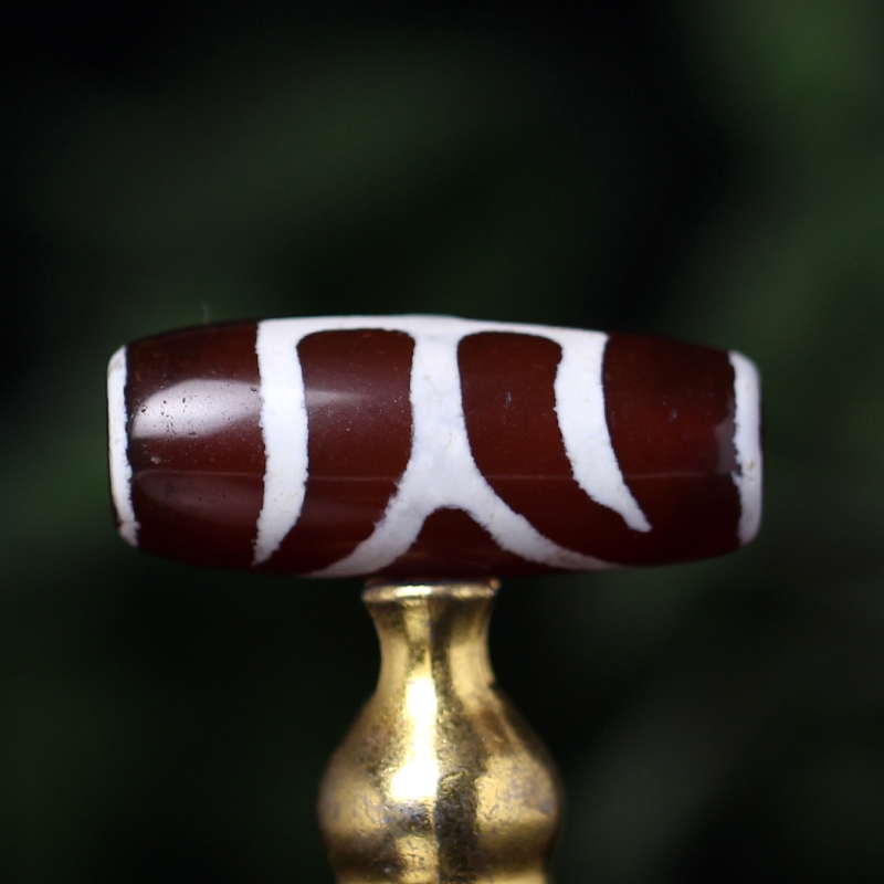 圣飾奇緣西藏天然瑪瑙至純紅肉水蓮花天珠40*15mm超頂吊墜鎖骨鏈|項墜