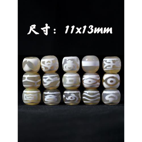 圣飾奇緣天然真品西藏廟供院供老礦瑪瑙白冰白毫天珠手串男女款|項墜