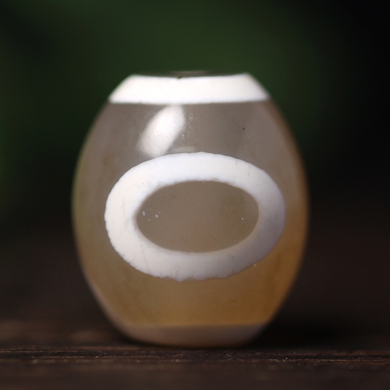 圣飾奇緣西藏天然瑪瑙白冰白毫達洛九眼天珠16x15mm超頂鎖骨鏈|項墜