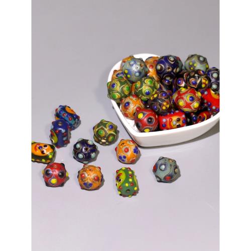 圣飾奇緣 老琉璃蜻蜓眼散珠 桶珠腰珠手鏈項鏈藏傳文玩Diy小配飾