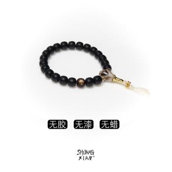 SHANXIAN尚仙「影」臺灣陰沉烏木手串原創男士輕奢禮物天珠款手鏈