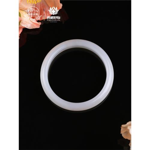 布達拉宮瑪瑙手鐲女款白透玉鐲子新中式國風高級感送女友生日禮物