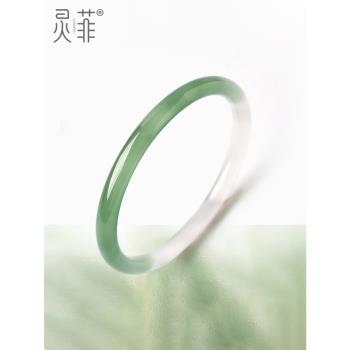 瑪瑙手鐲女半山半水冰種荔枝凍寬鐲粗圓條叮當鐲玉髓鐲子一步一響