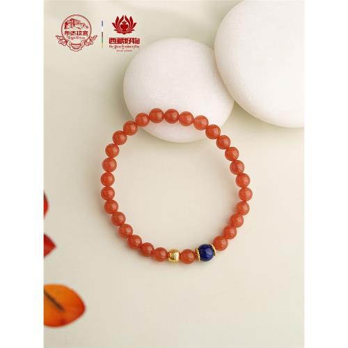 布達拉宮保山南紅青金石手串女藏式民族風玉石瑪瑙珠子手鏈送女友