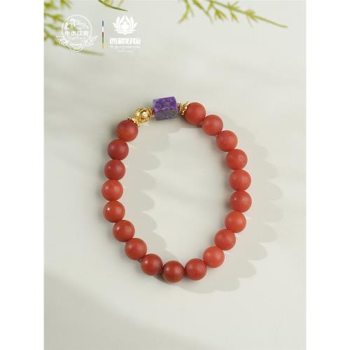 布達拉宮保山南紅舒俱來手串925銀六字真言轉運珠女款手鏈