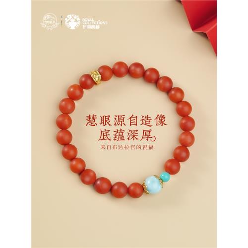 布達拉宮包滿意保山南紅手串柿子紅海紋石轉運珠女款小眾串珠手鏈