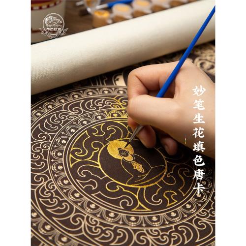 布達拉宮唐卡西藏手繪diy填色裝飾畫心理解壓數字油畫手工禮物