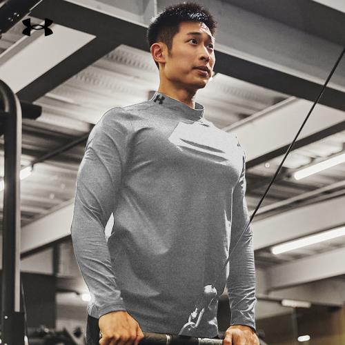 (免運)安德瑪長袖T恤男士UA ColdGear運動服健身訓練高領速干上衣打底衫
