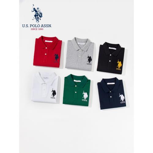 (免運)USPA短袖Polo衫男2024夏季新款夏裝純棉休閑翻領T恤男士寬松上衣