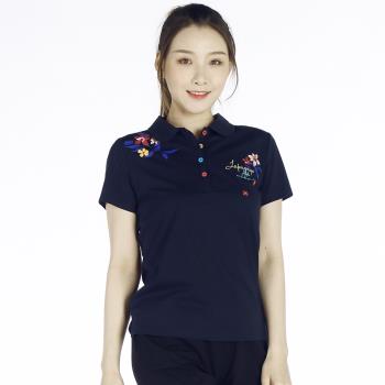(免運)La Pagayo夏季新品女裝針織彈力棉POLO領修身時尚運動休閑運動T恤