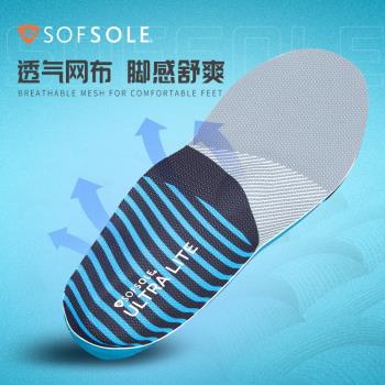 (免運)sofsole舒足速樂男女透氣減震跑步鞋墊軟彈輕便後跟緩震軟鞋墊