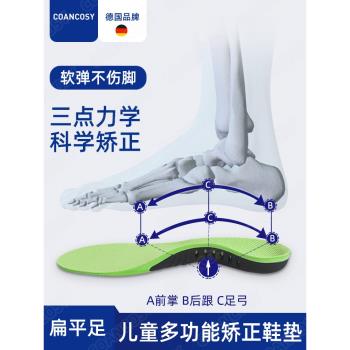 (免運)德國品牌兒童扁平足鞋墊專業足弓支撐矯正鞋墊足外翻內八字平腳足