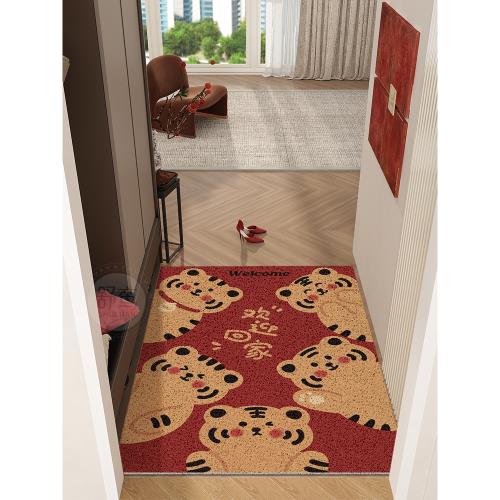 (免運)入戶門地墊絲圈紅色卡通進門腳墊玄關換鞋墊室內家用地毯防滑門墊
