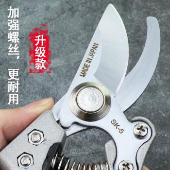 合金工藝SK5樹枝剪園藝修枝剪鋁合金強力粗枝果樹園林花藝工具剪