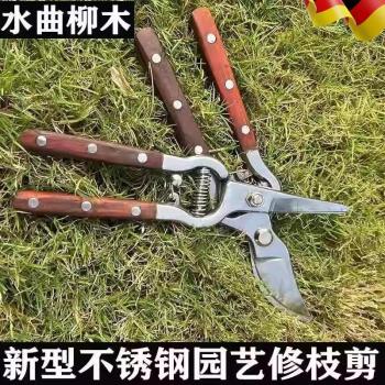 水曲柳木柄修枝剪花藝園林果樹修剪樹枝修花剪刀省力家用園藝工具