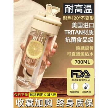 tritan水杯女2025新款高顏值吸管杯兒童男生杯子外出便攜學生專用