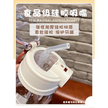 網紅杯子女2025新款ins吸管玻璃杯高顏值小巧耐熱可愛水杯女生