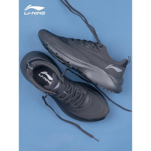 李寧男鞋跑步鞋冬季新款云雀黑色跑鞋輕便透氣鞋子運動鞋休閑鞋男
