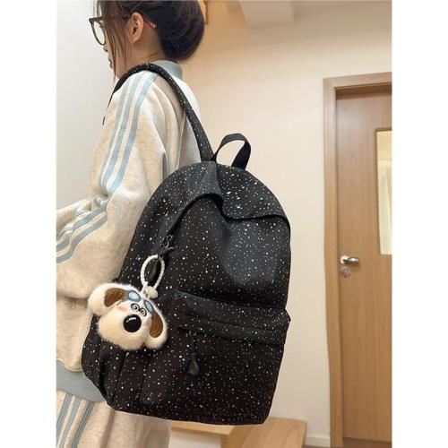 新款設計感滿天星亮片書包女輕便初高中生韓系簡約雙肩包