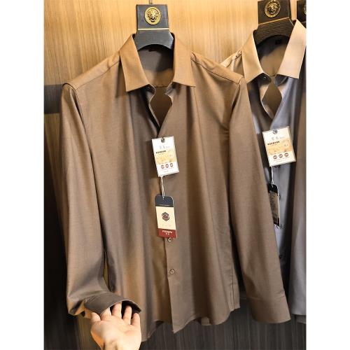 高雅氣質【羊毛混紡】秋季男士高端保暖親膚柔軟商務翻領長袖襯衫