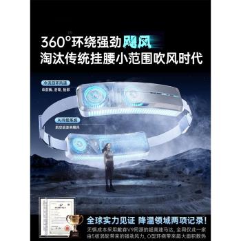 [冰敷掛腰風扇]2025新款便攜式隨身製冷空調超長續航戶外高溫作業夏天降溫神器小解暑電腰掛工地衣服腰帶掛脖