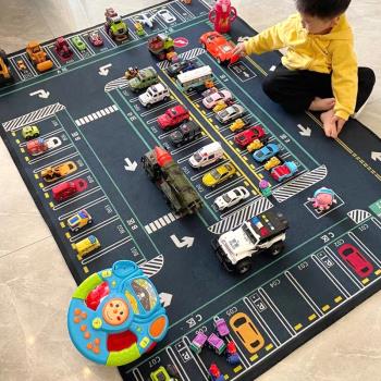 停車場地墊爬行家用兒童房地毯閱讀區交通書房幼兒園遊戲客廳早教