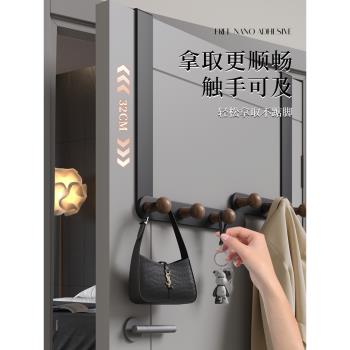 門後掛鉤掛衣架免打孔入戶門上門背式加長臥室收納包包衣服置物架