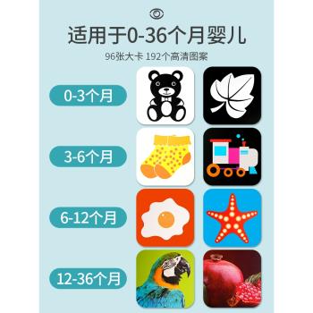 黑白卡片嬰兒早教卡新生的兒視覺激發卡0到3個月寶寶追視彩色玩具