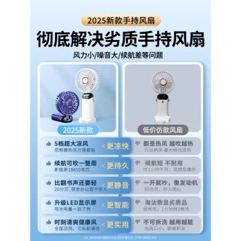 手持小風扇超長續航靜音辦公室桌上usb電風扇便攜式隨身充電風扇小型宿舍桌面迷你學生戶外掛脖吹輔食小電扇f